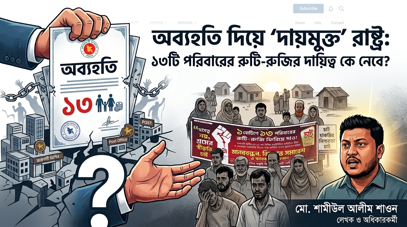 দায়মুক্ত রাষ্ট্র, ১৩ পরিবারের রুটি-রুজির দায়িত্ব কার?